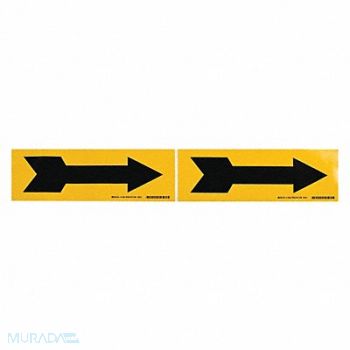 BRADY D3528 Pipe Marker (Arrow) 4 in H 12 in W, 6N596