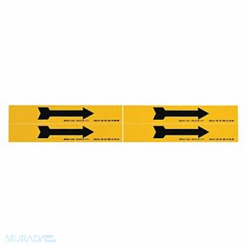 BRADY D3383 Pipe Marker (Arrow) 1 1/8in H 7in W, 4T569