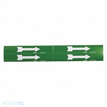 BRADY D3383 Pipe Marker (Arrow) 1 1/8in H 7in W, 4T570