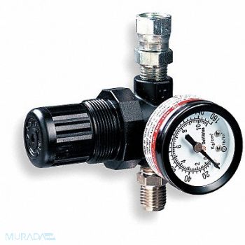 DEVILBISS Air Regulator with Gauge 250 psi 150F, 4TH15