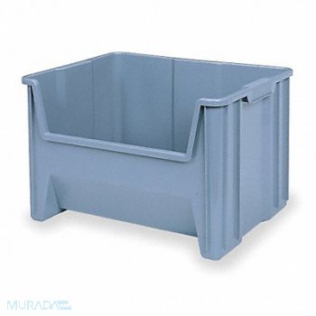 AKRO-MILS F8828 Stacking Bin Gray Plastic 12 7/16 in, 4TJ74
