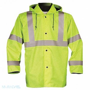 NASCO Jacket w/Hood Hi-Vis Ylw/Grn 3XL, 4TLL6