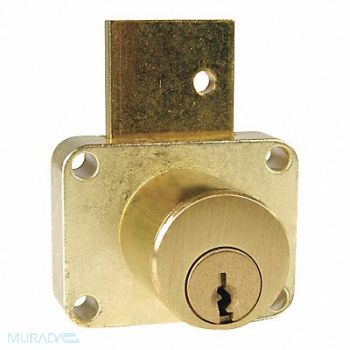 COMPX NATIONAL Deadbolt Drawer Lock Brass, 4TYD6