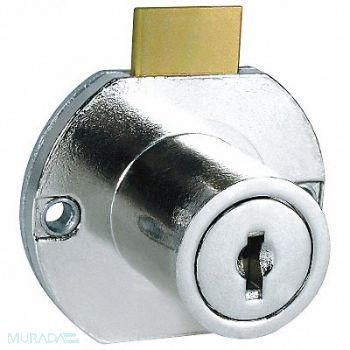 COMPX NATIONAL Cabinet Drawer Dead Bolt Lock Silr Round, 4TYE5