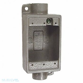 HUBBELL KILLARK Weatherproof Box 6.38 L 3/4 Hub Alum, 4TZT9