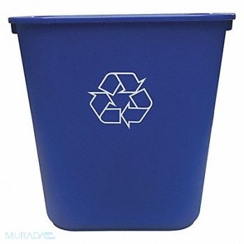 TOUGH GUY Desk Recycling Container Bl 10-1/4 gal., 4UAU6