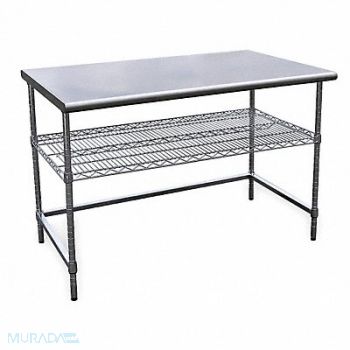 GRAINGER APPROVED Fixed Work Table SS 60 W 30 D, 4UEL6