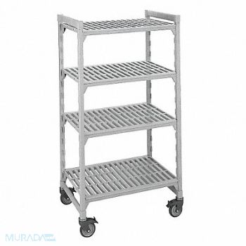 CAMBRO Mobile Shelving Unit 75InH 18InW 48InD, 4UHX4