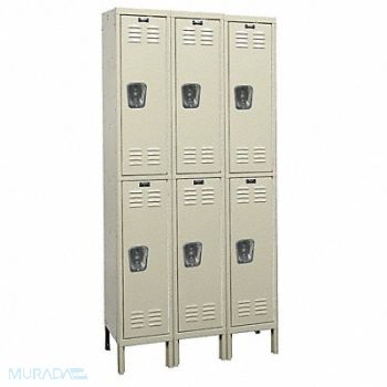 HALLOWELL Wrdrb Lckr 2x3Lckr Tan 78 x36 x15 Assm, 4VEG6