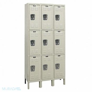 HALLOWELL Wrdrb Lckr 3x3Lckr Tan 78 x36 x15 Assm, 4VEG8