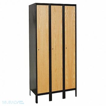 HALLOWELL Lckr 1x3Lckr Natrl/Bk 78 x36 x18 UnAssm, 4VEN3