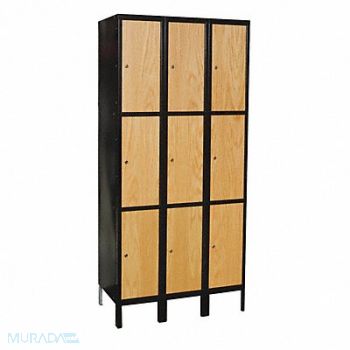 HALLOWELL Lckr 3x3Lckr Natrl/Blk 78 x36 x18 Assm, 4VER3