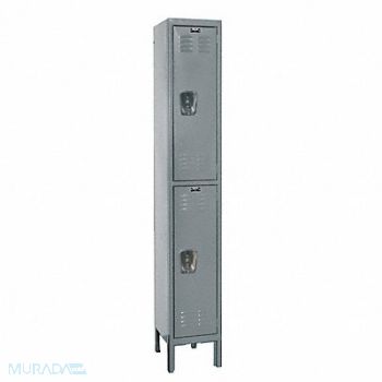 HALLOWELL G3760 Wardrobe Locker Lvrd 1 Wide 2 Tier Gray, 4VET4
