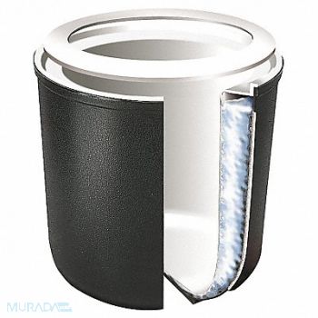 CARLISLE Food Crock 2 Qt Cap Black Incl. Coaster, 4VMR2