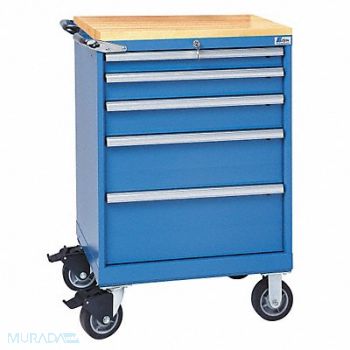 LISTA Mod Drwr Cab 43-1/4 H 5 Drwr Bright Blue, 4VZU5