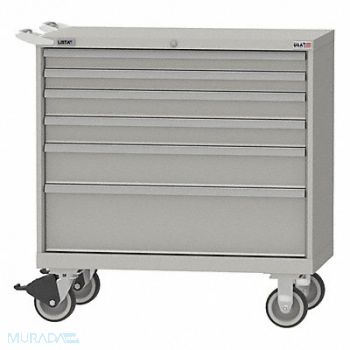 LISTA Mod Drwr Cab 41-1/2 H 7 Drwr Light Gray, 4VZV3