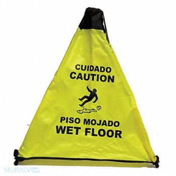NOVUS PRODUCTS Safety Cone Yellow Cloth 18 in H, 4WLY1