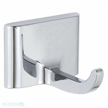 GRAINGER APPROVED Bathroom Hook Zinc Chrome Plated, 4WMK7