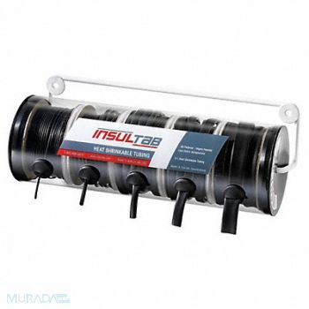 INSULTAB Heat Shrink Tubing Kit Black 5 Pc, 4WNJ2