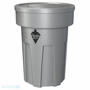 TOUGH GUY Trash Can 25 gal Gray, 4WNY9