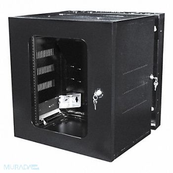 HUBBELL Cabinet 36in H 20 in D 19 Rack Units Blk, 4XA81
