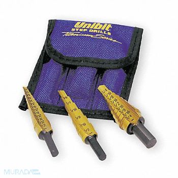 IRWIN Step Drill Bit Set HSS 1/8-3/4 in 3 pc., 4XK73