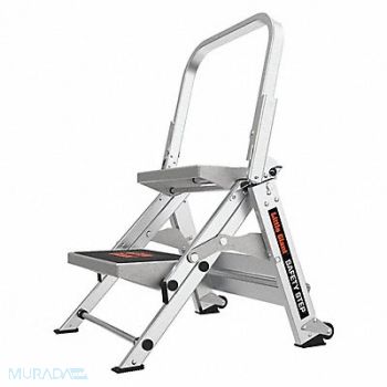LITTLE GIANT Safety Step Stool Alum 1-1/2ft H 300 lb, 4XN34