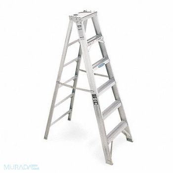 WERNER ULTRA PRO Stepladder Aluminum 10 ft H 375 lb Cap., 4XN61