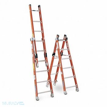 WERNER Combination Ladder 8 ft IAA Fiberglass, 4XN77