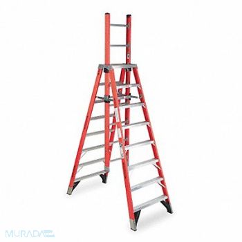 WERNER Trestle Extension Ladder Fibrglss 8ft IA, 4XP05