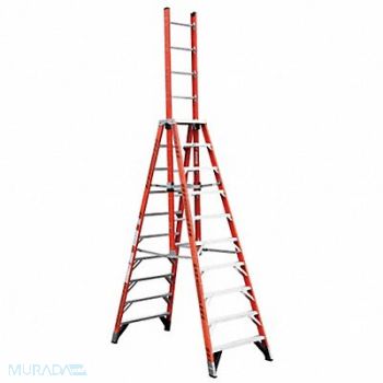 WERNER Trestle Extension Ladder Fbrglss 10ft IA, 4XP06