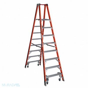 WERNER Twin Platform Stepladder 8 ft FGL 300 lb, 4XP40