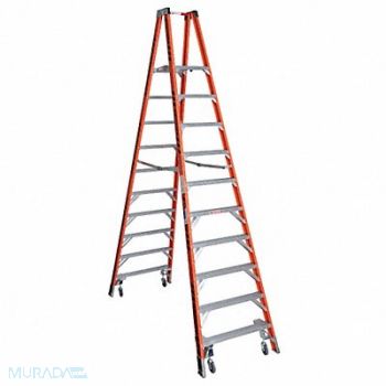 WERNER Twin Platform Stepladder 10 ft FGL 300lb, 4XP41