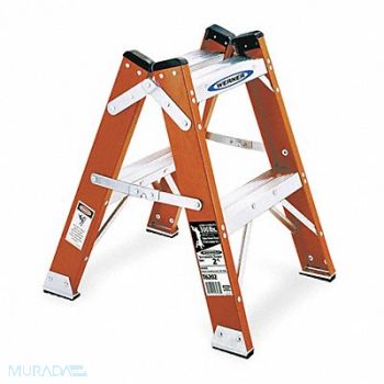 WERNER Twin Step Stool 24 In H 300 lb., 4XP47