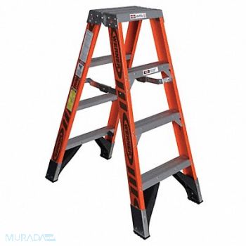 WERNER Twin Stepladder Fiberglass IAA 4ft T7400, 4XP48