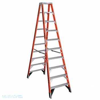 WERNER Twin Stepladder Fbrgls IAA 10ft T7400, 4XP51