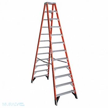 WERNER Twin Stepladder Fbrgls IAA 12ft T7400, 4XP52