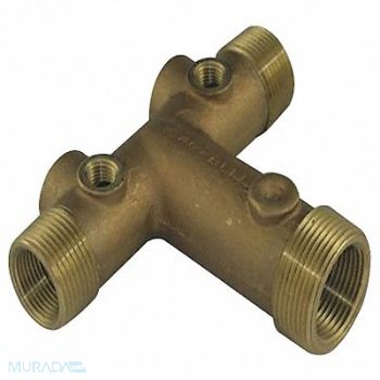 CAMPBELL Well Water Tank Fitting Tee Brass, 4YFC3