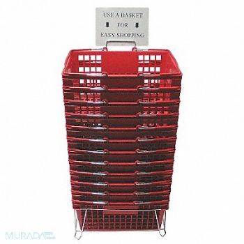 GRAINGER APPROVED G1931 Hand Basket Ppl Red 8 5/8 in PK12, 4YFF4