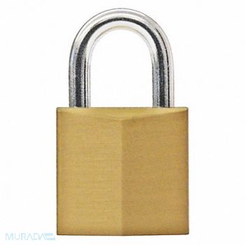 MASTER LOCK Keyed Padlock 3/8 in Rectangle Gold, 4YH19