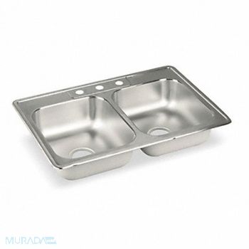Elkay Double Sink Rect 13inx16inx7-3/4in, 4YK16
