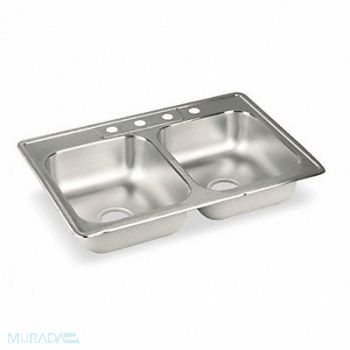 Elkay Double Sink Rect 13inx16inx7-3/4in, 4YK17