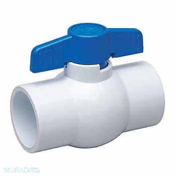 GRAINGER APPROVED PVC Ball Valve Inline Socket 1-1/2 in, 4YLJ1