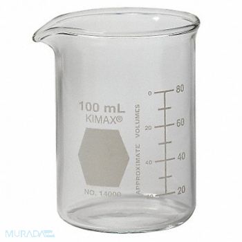 KIMBLE KIMAX Beaker Low Form Glass 100mL PK48, 38VK04