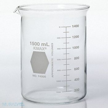 KIMBLE KIMAX Beaker Low Form Glass 400mL PK48, 38VK07