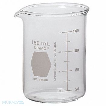 KIMBLE KIMAX Beaker Low Form Glass 150mL PK48, 38VK05