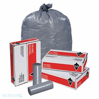 TOUGH GUY Trash Bags 60 gal Gray PK100, 4YPC3