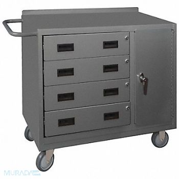 DURHAM MFG Mobile Cabinet Bench Steel 36 W 18 D, 4YW33