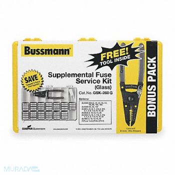 BUSSMANN Glass Fuse Kit 260 Fuses Included, 4YY88