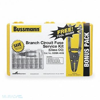 BUSSMANN Fuse Kit 45 CC/Midget FNQ-R LP-CC KTK-R, 4YY90